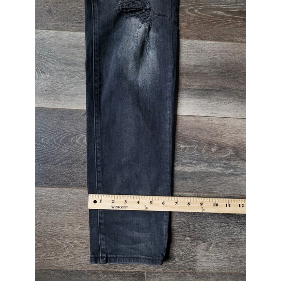 PRPS Mens Warlock Drop Skinny Fit Stretch‎ Distressed Repair Black Jeans Size 36 - Picture 10 of 13